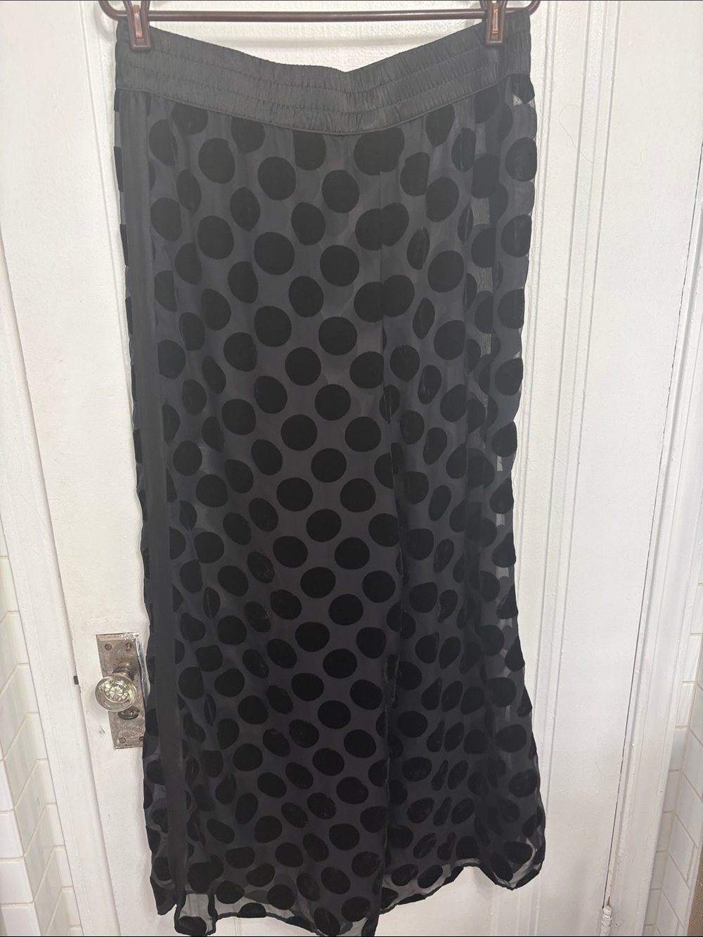 Victoria's Secret Black Polka Dot Wide-Leg Pants